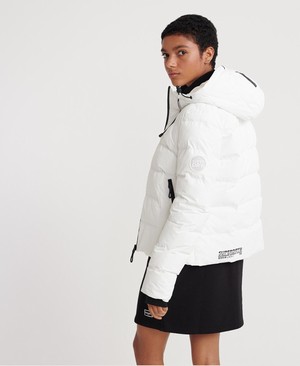 Superdry Spirit Puffer Icon Női Kabát Fehér | BEJZV7401